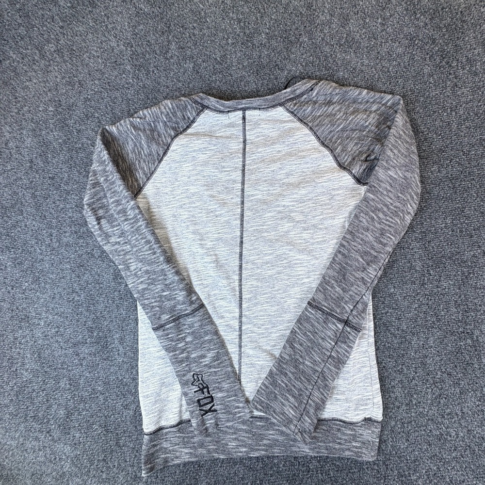 Fox Racing Shirt Womens XS Heather Gray Raglan Sleeve Activewear‎ Performance - Picture 2 of 8